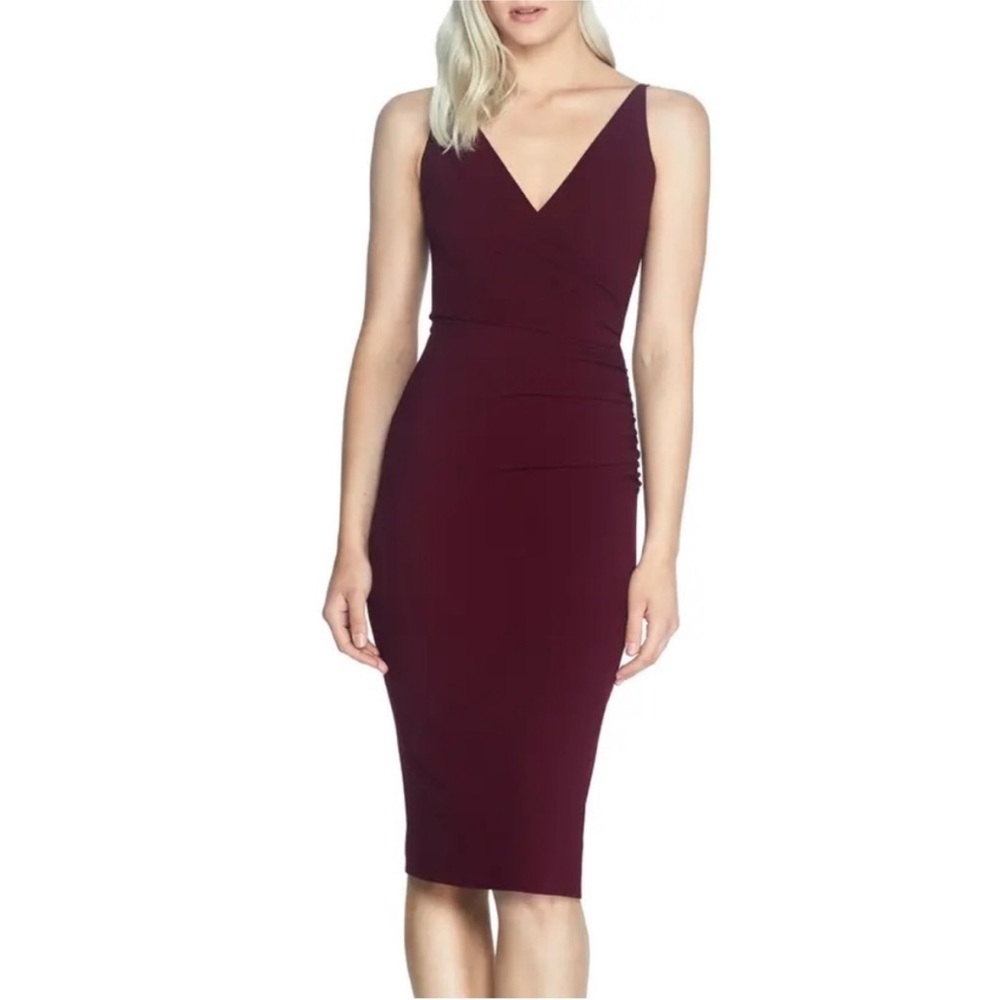 Dress the Population Burgundy Midi Dress